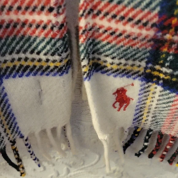Ralph Lauren Vintage Plaid Fringe Shawl - Picture 11 of 14